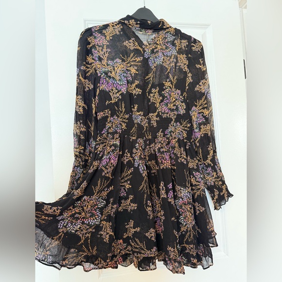 free people movement Dresses & Skirts - Floral Black Dress